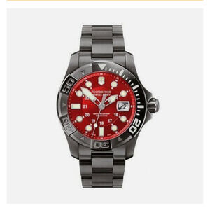 Victorinox 241430 Dive Master 500 Gunmetal Red Dial Watch